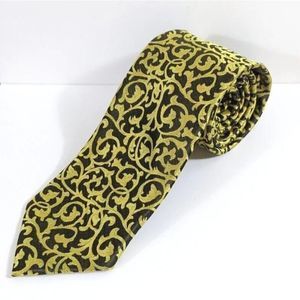 Alfani Elegant scrolling Black And Yellow Neck Tie